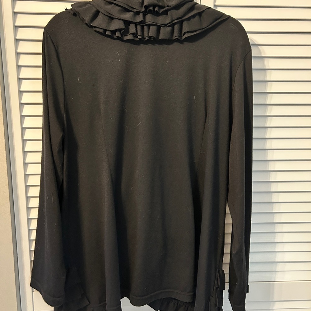 Cato Black Ruffled Cardigan - Picture 2 of 6